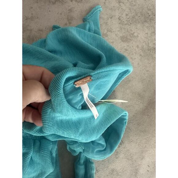 Free People Boulevard Bow Tie Strap Tank Top Aqua S - Picture 9 of 9